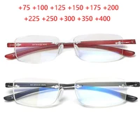 Semi-Rimless Anti Blue Rays Square Hyperopia Eyeglasses Women Men TR90 Magnifier Glasses For The Elderly  +75 +100 +125 To +400 1