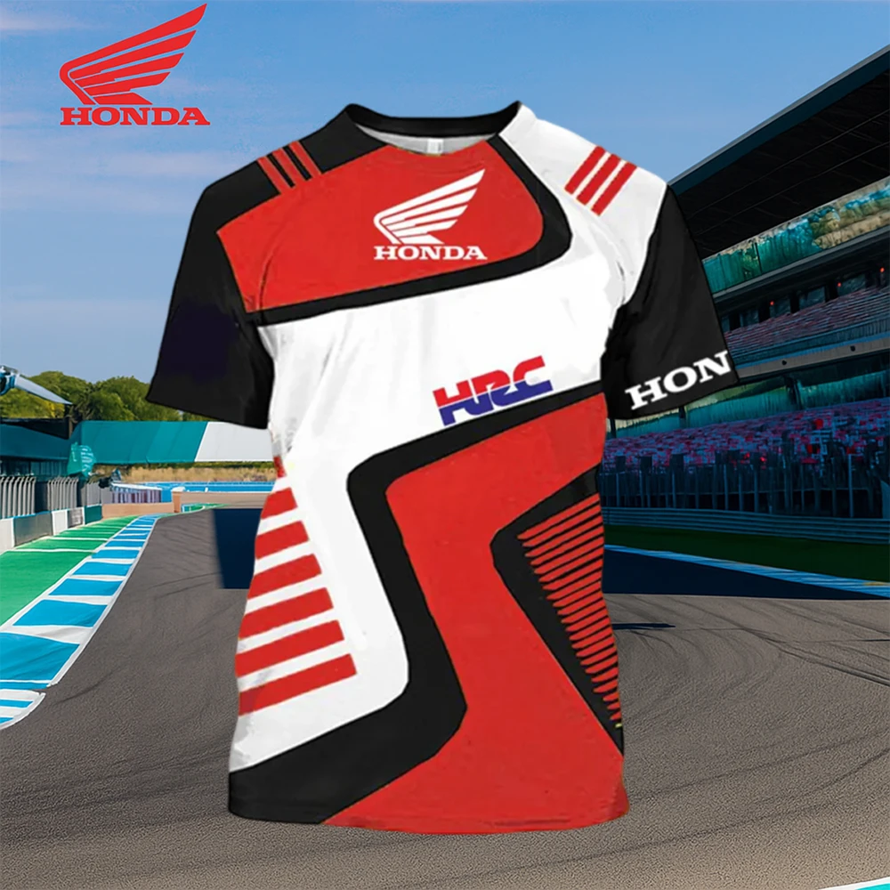 혼다 레이싱 팀 남자 여름 오토바이 티셔츠 빠른 건조 통기성 짧은 소매 바이커 스포츠웨어 저지 라이딩 및 야외