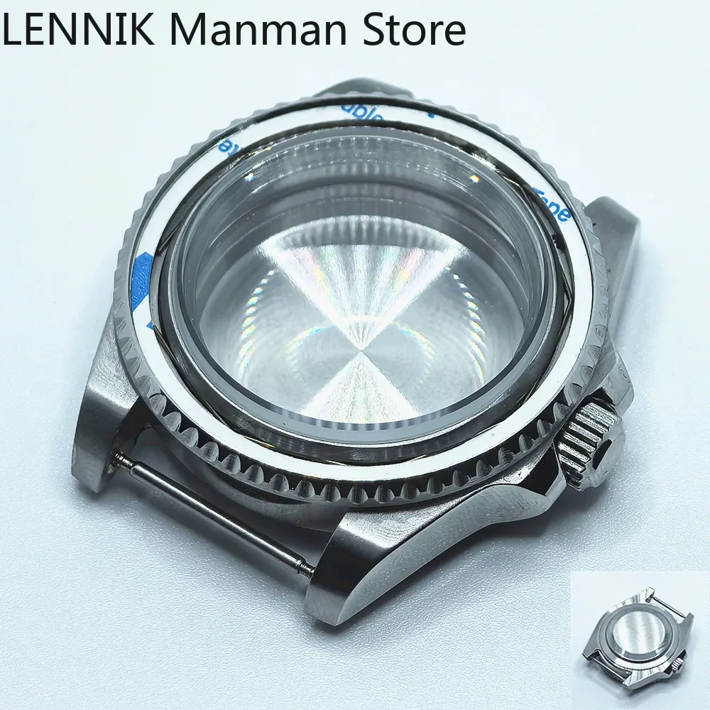 40mm Black PVD Watch Case with Transparent Back Glass