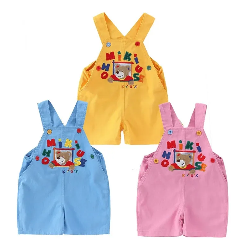 

Детский комбинезон из чистого хлопка, с вышивкой и мультяшным мишкой, 80-120 см