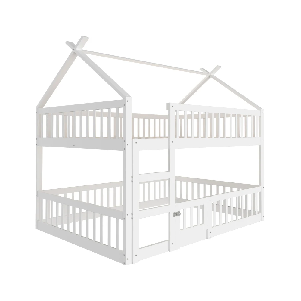 90*200cm/140*200cm Modernes Etagenbett für Kinder, Familienbett für Kinder, mit Treppe, Loft-Design, Etagenbettgestell aus massivem Holz – Detail 10