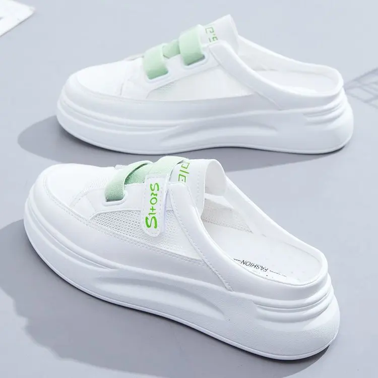 

Shoes Woman Summer 2023 New In Casual Slip-on White Shoes Ladies Comfort Mesh Flat Platform Mules Footwear Tenis De Moda