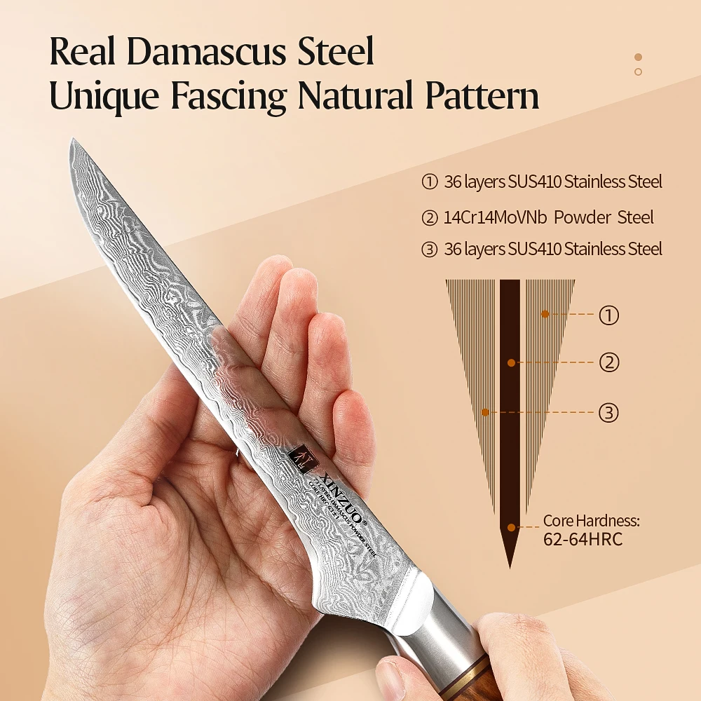 XINZUO 6 in Boning Knife 73-layer Damascus Steel Japanese Fish