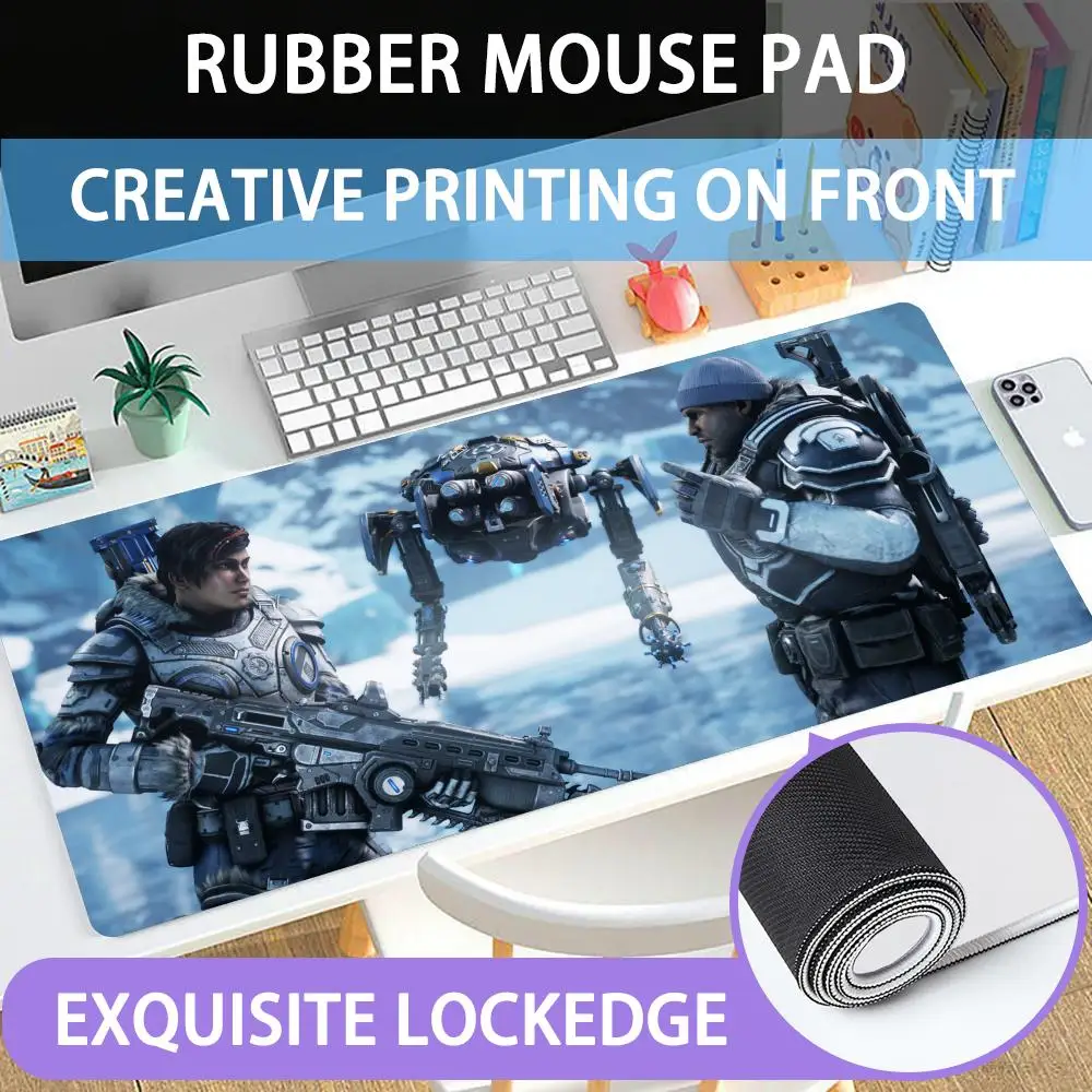 Mouse Pad Large Rubber Mouse Pad With Lock Edge Computer Gamer Hd War Gears Machine Printing Desk Pad Keyboard Pad