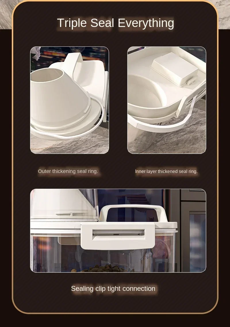 Kitchen Flour Storage Tank Food-Grade Moisture-Proof Rice Grains Sealed Barrel Insect-Proof Rice Storage Box Snack Storage Box