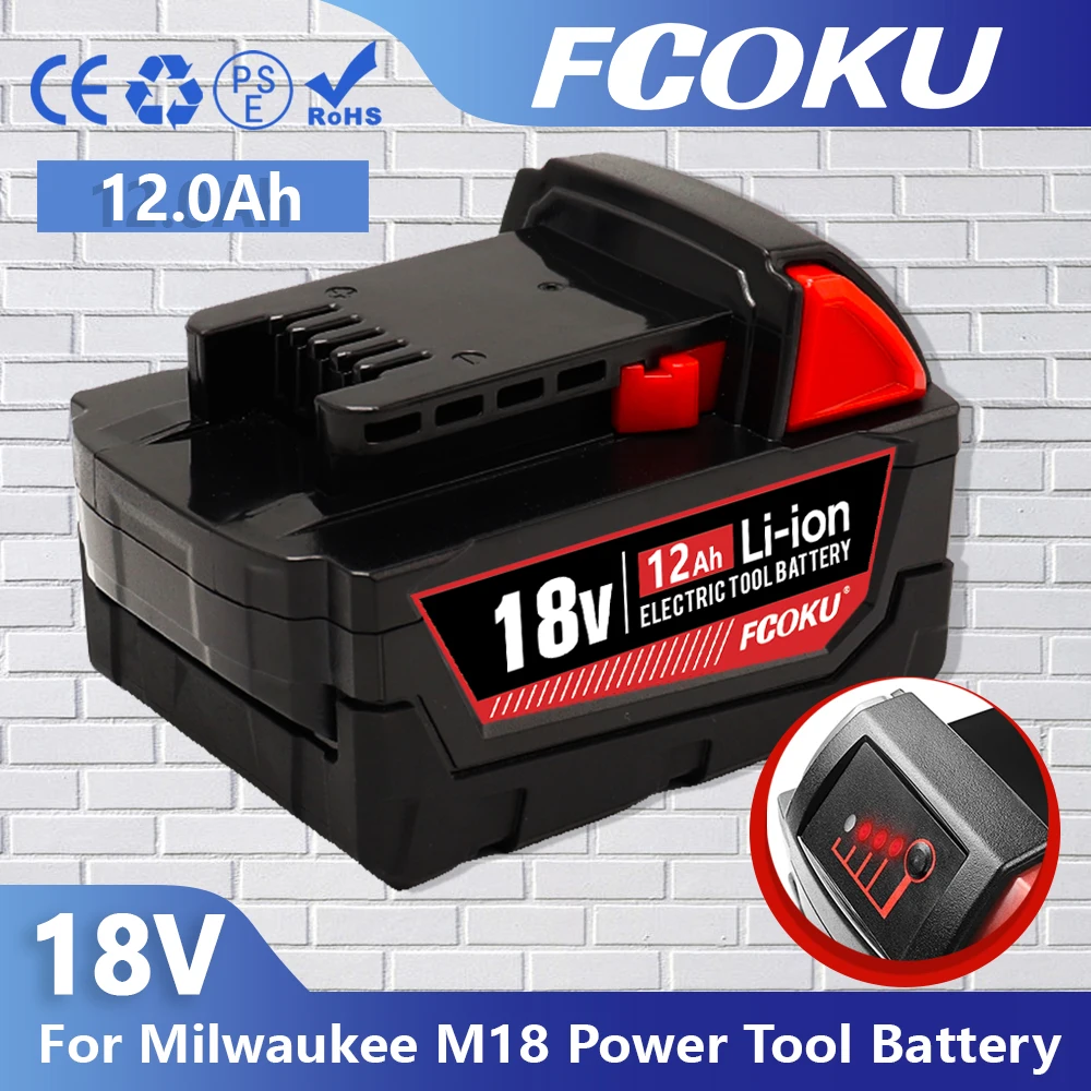 

FCOku 18V 9.0Ah Replacement Lithium Ion Battery For Milwaukee M18 Power Tool Batteries 48-11-1815 48-11-1850 48-11-1860 Z50