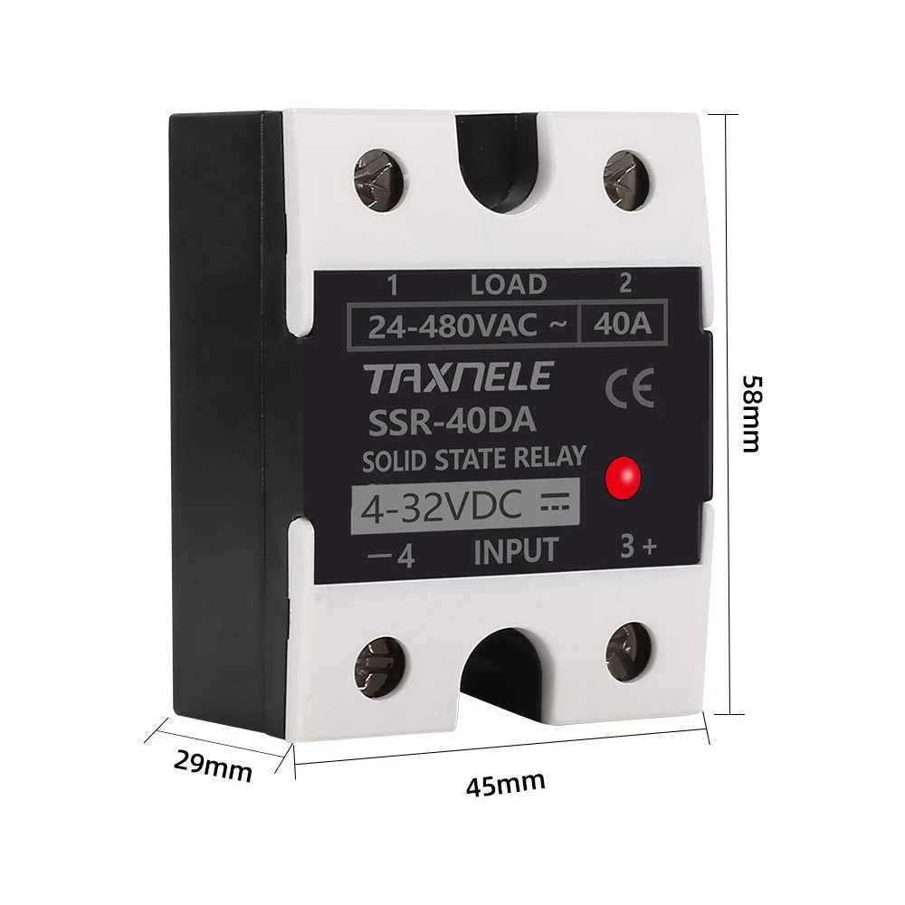 High-Performance Industrial Solid State Relay - DC to AC, 4-32VDC Input, 24-480VAC Output, Black
