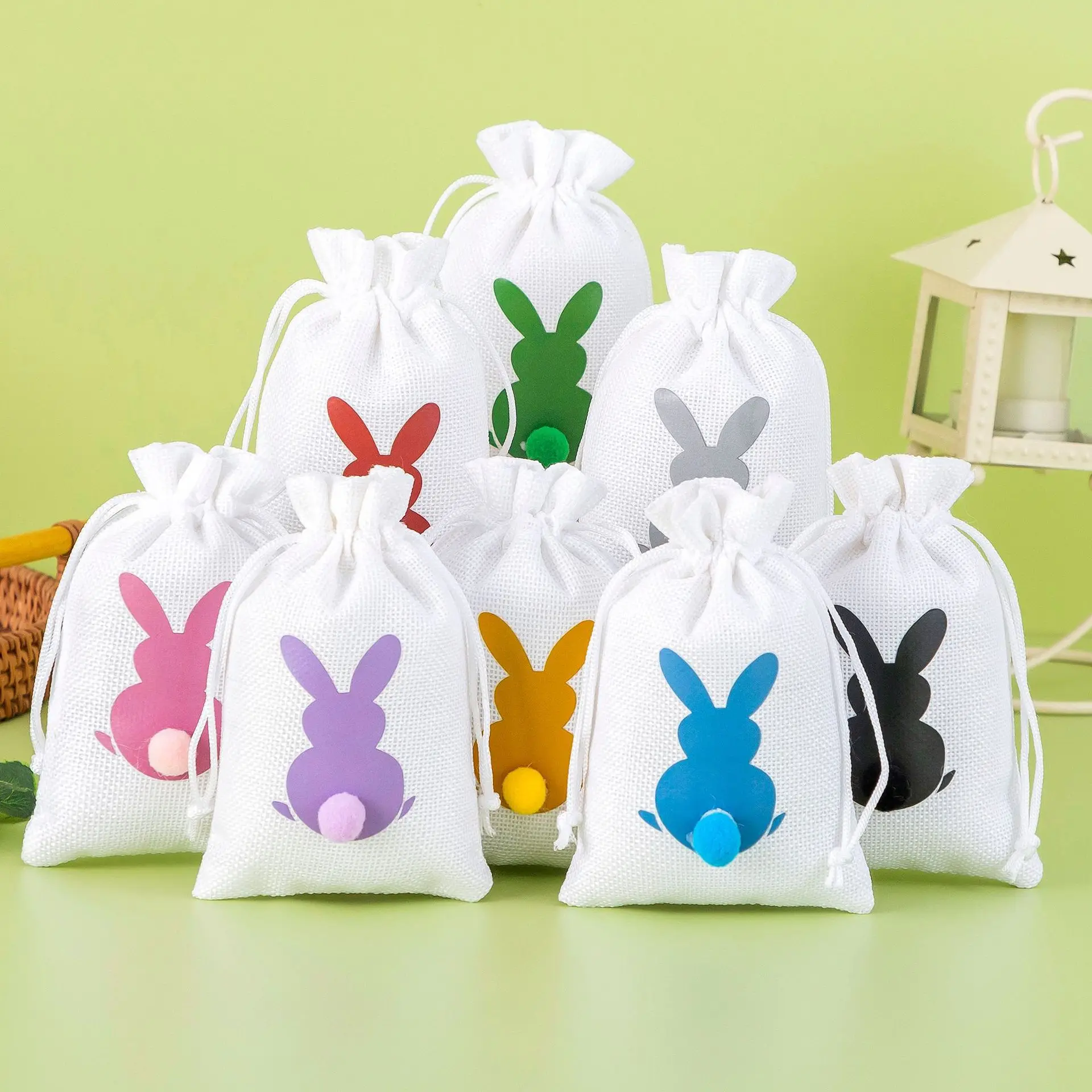 

Easter Gift Bag Spring Easter Party Bunny Candy Cookie Packing Bags Kids Birthday Party Decoration Favor Rabbit Pouch 18x13cm