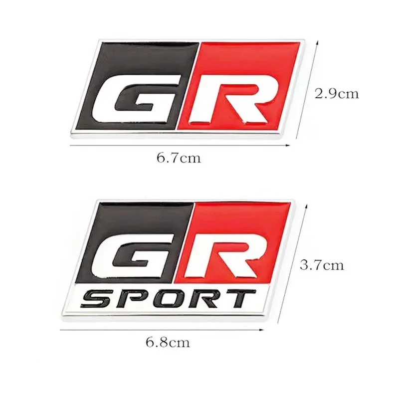 3D 금속 GR 스포츠 로고 자동차 전면 후드 그릴 엠블럼 배지, 자동차 사이드 펜더 데칼 스티커, 도요타 HV YARiS RZ RC RS 프리우스용
