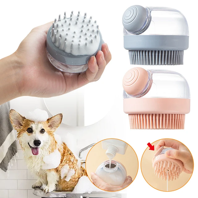 Spazzola per cani in Silicone morbido Shampoo per animali domestici  massaggiatore spazzola da bagno bagno Dispenser per massaggi per il  lavaggio del cucciolo spazzole per doccia per animali domestici - AliExpress