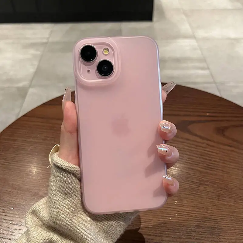 thumbnail image 1 of Soft Matte Candy Transparent Phone Case For iPhone 11 12 13 14 15 16 Pro Max X Xs XR 8 7 Plus Shockproof Silicone Bumper Cover, 1 of 3