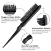3Pcs Slick Back Hair Brush Set Bristle Hair Brush Brush Teasing Comb for Women Baby Kids Black Hair 2