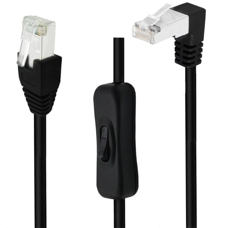 온오프 스위치가 있는 CAT6e 케이블 RJ45 연장 케이블 RJ45 남성-여성 와이어 H8WD