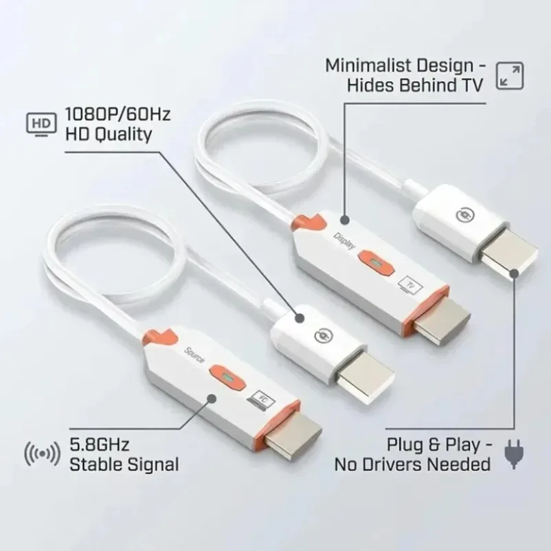 5.8G 1080P 비디오 오디오 송신기 수신기 어댑터 TV 박스 모니터 프로젝터 PC용 30M 무선 Wifi HDMI 호환 익스텐더