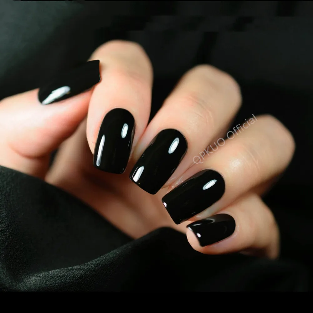 Artificial Press On False Nails Long Acrylic Faux Ongle For Girl Gluing Dark Brown Full Cover Finger Tips Manicure Tool