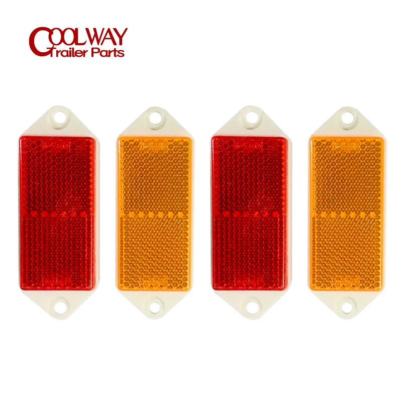 4 PCS Amber or Red Trailer Truck Caravan Reflector Tape E4 Approved Accessories Parts