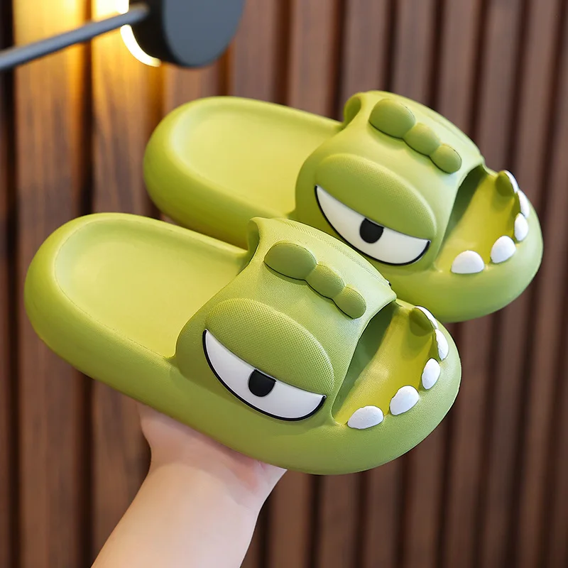 

Bebealy Fashion Baby Shoes Baby Girl Sandals Summer Casual Cartoon Dinosaur Sandals Antiskid EVA Sandals House Bathroom Sandals