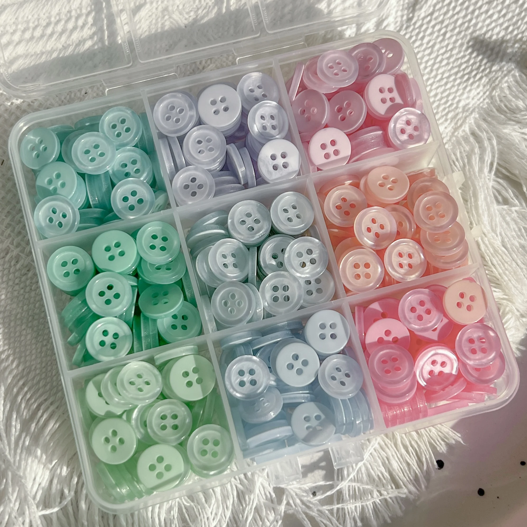 Colorful 10MM Resin Buttons Rotundity Household Handmade DIY Buttons Sewing Supplies Clothing Accessories Material Box 450PCS