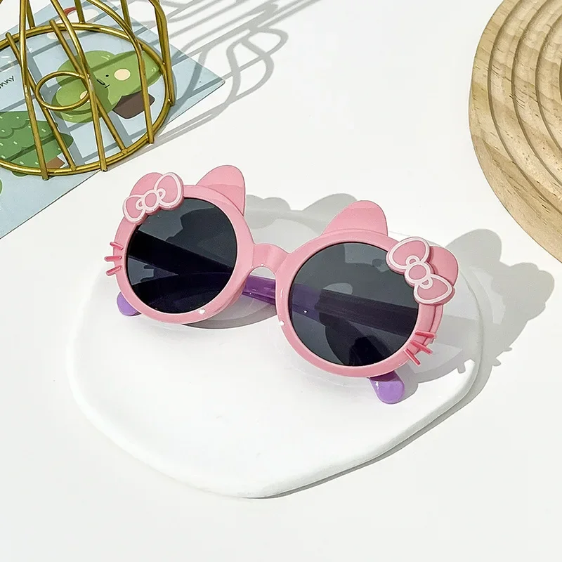 New Children Lovely Sunglasses Baby New Bow Fashion Sunvisor Sun Glasses Summer Girl Cat Kitty Eyewear Kids Cute Oculos