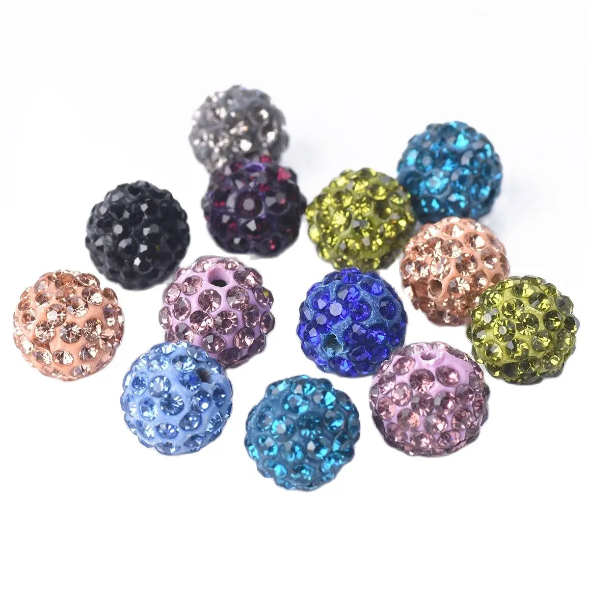 10pcs 10mm Random Mixed Colors Round Crystal Glass Ball & Cray Loose Beads for Jewelry Making DIY Crafts Findings блокнот склейка clairefontaine cray on а5 50 л 120 г мелкозернистый