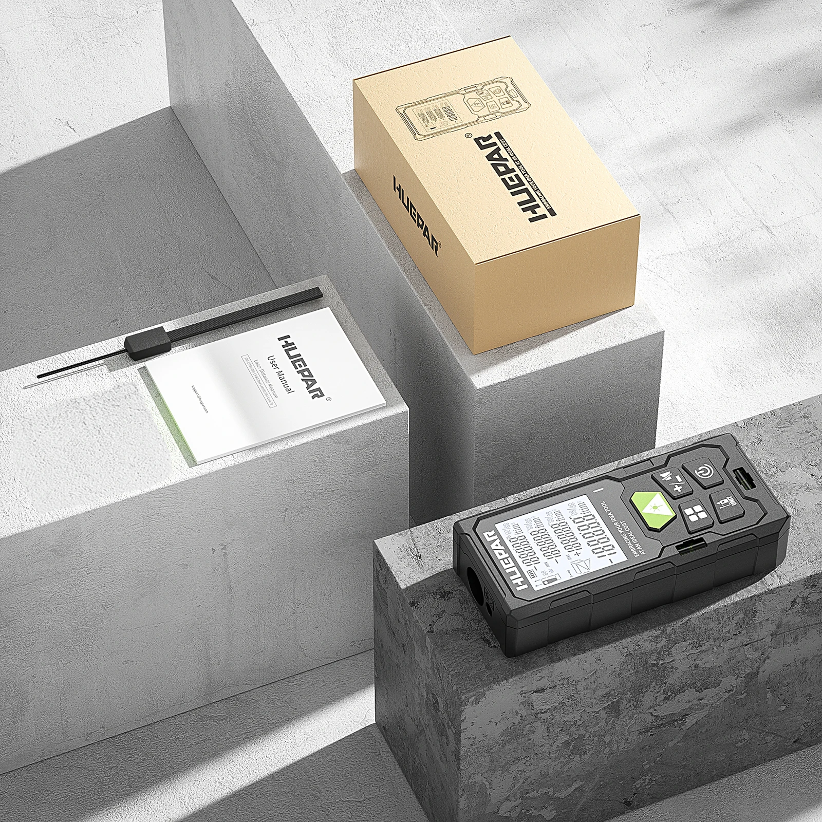 Huepar Laser Entfernung DM 50M/80M/100M/120M Entfernungsmesser Professionelle Meter Laser Entfernungsmesser Lineal Test Werkzeug M/in/Ft Winkel Sensor – Detail 11