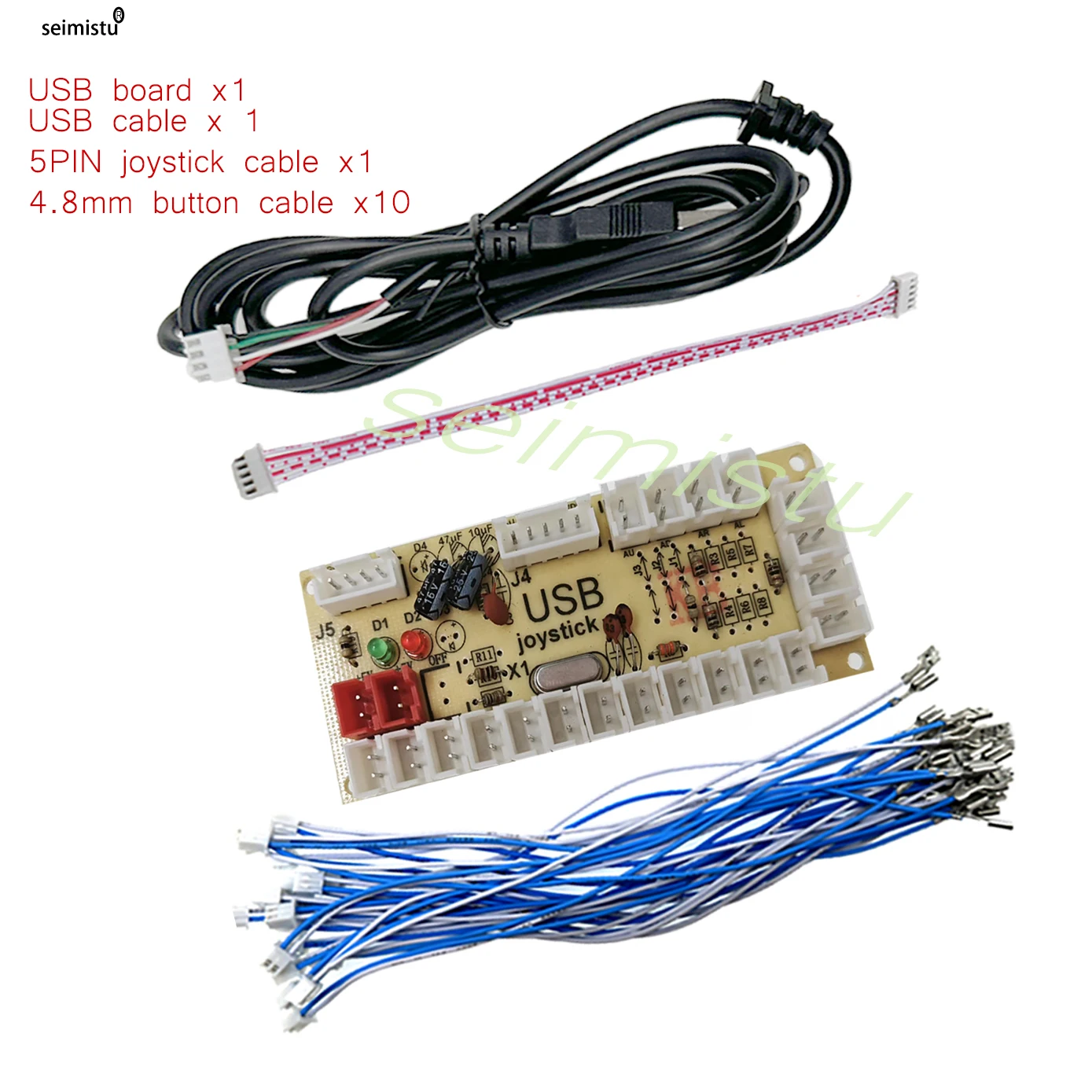 DIY Arcade USB Zero Delay Encoder PC zu Joystick Arcade Rocker Leiterplatte Steuermodul für PS2 PS3 mit Kabel und Drucktasten – Detail 10