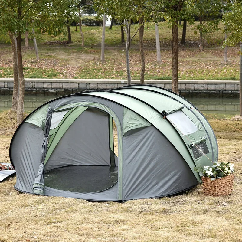Outdoor 3-4 People Fully Automatic Quick Open Tent Folding Large Space Beach Tent Tente De Camping Pop Up
