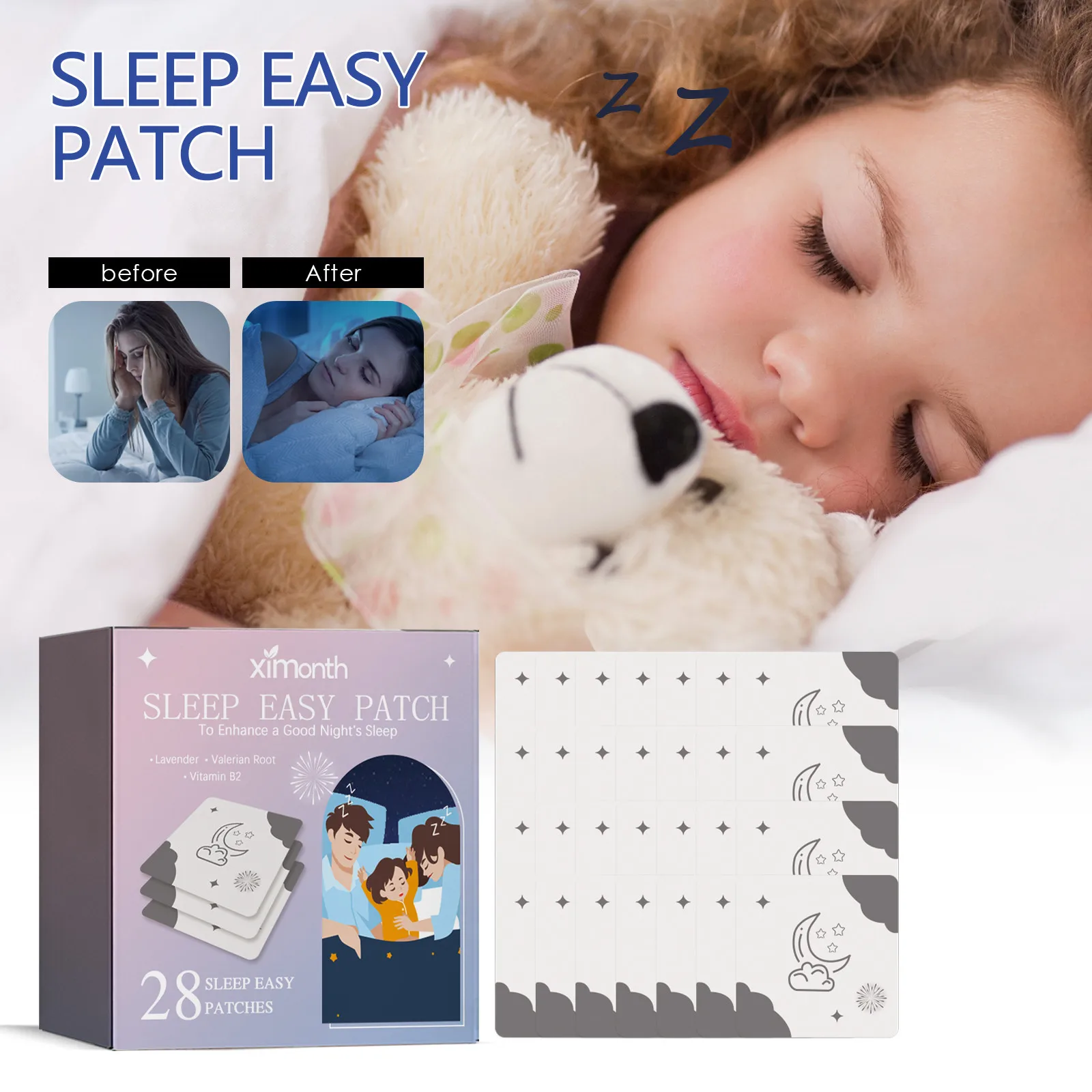 Легкие Пластыри для снятия стресса физическая и умственная усталость улучшение сна помогает уснуть быстрое лечение бессонницы