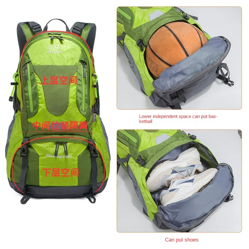 Breathable and Waterproof Outdoor Sports Backpack 50 liters Men and Women Shoulder Large Capacity Mountaineering Hiking Backpack 3