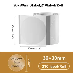 Elegant Silver/Gold Thermal Sticker Seal Labels for Festival Crafts and Party Decorations (Round Clear 30mm)