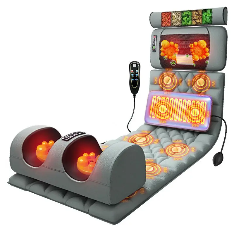 

Electric Heating Massage Mattress Vibrating Kneading Moxibustion Therapy Mat For Neck Back Foot Full Body Pain Relief Relaxation