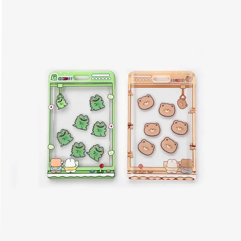 Acrylic Photocard Holder Key Chain INS Ins Idol Photo Card Holder Decorative Student ID Badge Girls Card Sleeves