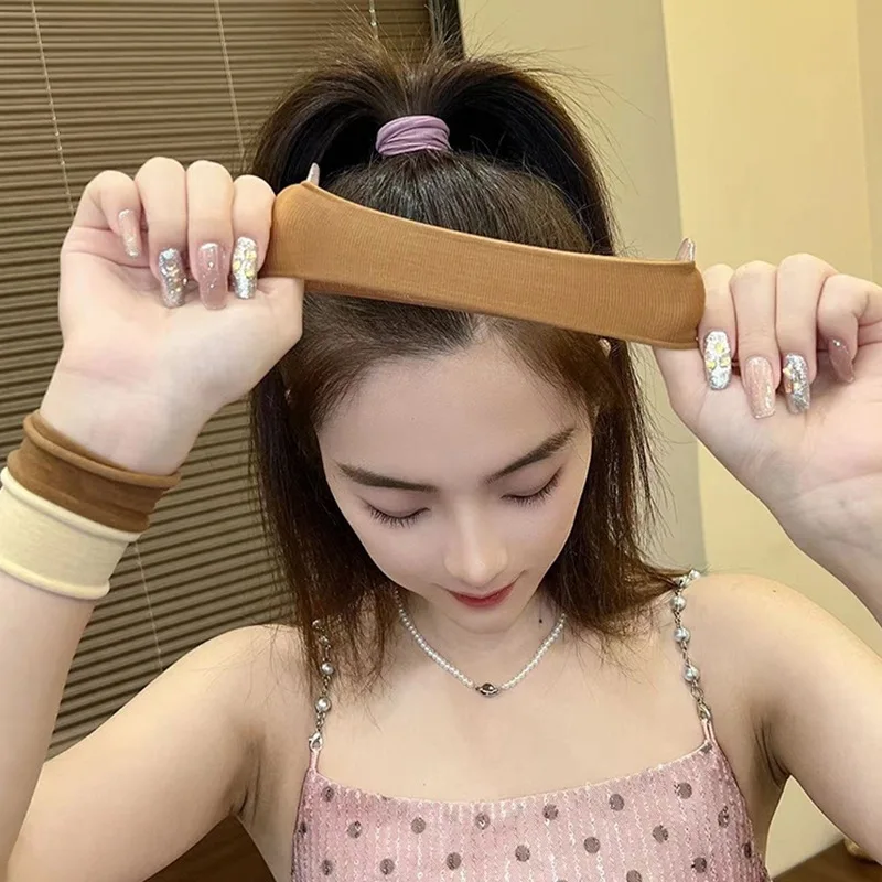 여성용 프린트 헤어밴드 헤어핀 10개, 소녀용 DIY 천 헤어 서클 번 메이커 포니테일 홀더 헤어밴드 컬러 헤어 액세서리