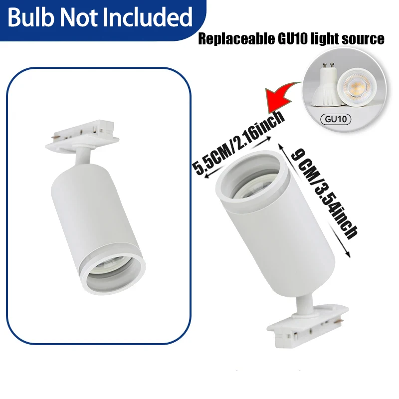 LED Track Light GU10 Ceiling Spot Light Fixture for Living Room Shop Kitchen Spotlight Track Lighting Rail Ceiling Lamp Sets 4