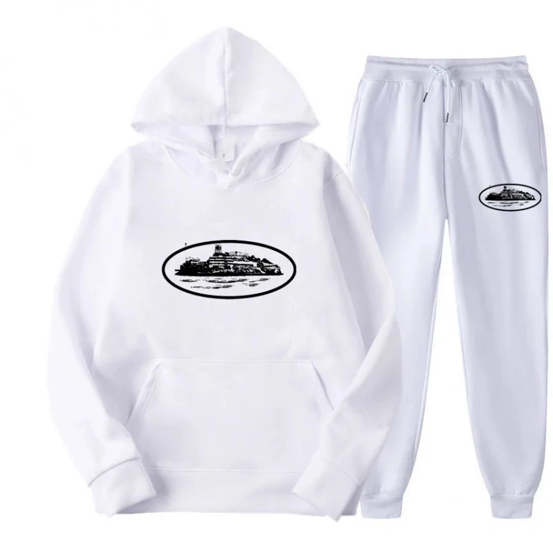 NICE Felpa con cappuccio stampata foderata in pile unisex allentata Set modello di prigioniero diavolo Nuova maglietta casual comoda femminile