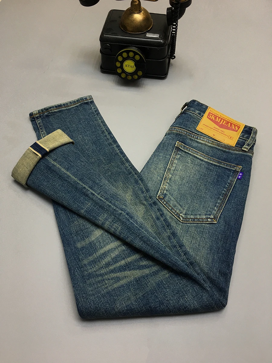 12.5oz Red Selvedge Denim Jeans for Men 99% Cotton High Quality American Vintage Casual Spring Autumn Tapered Straight Pants 512 3