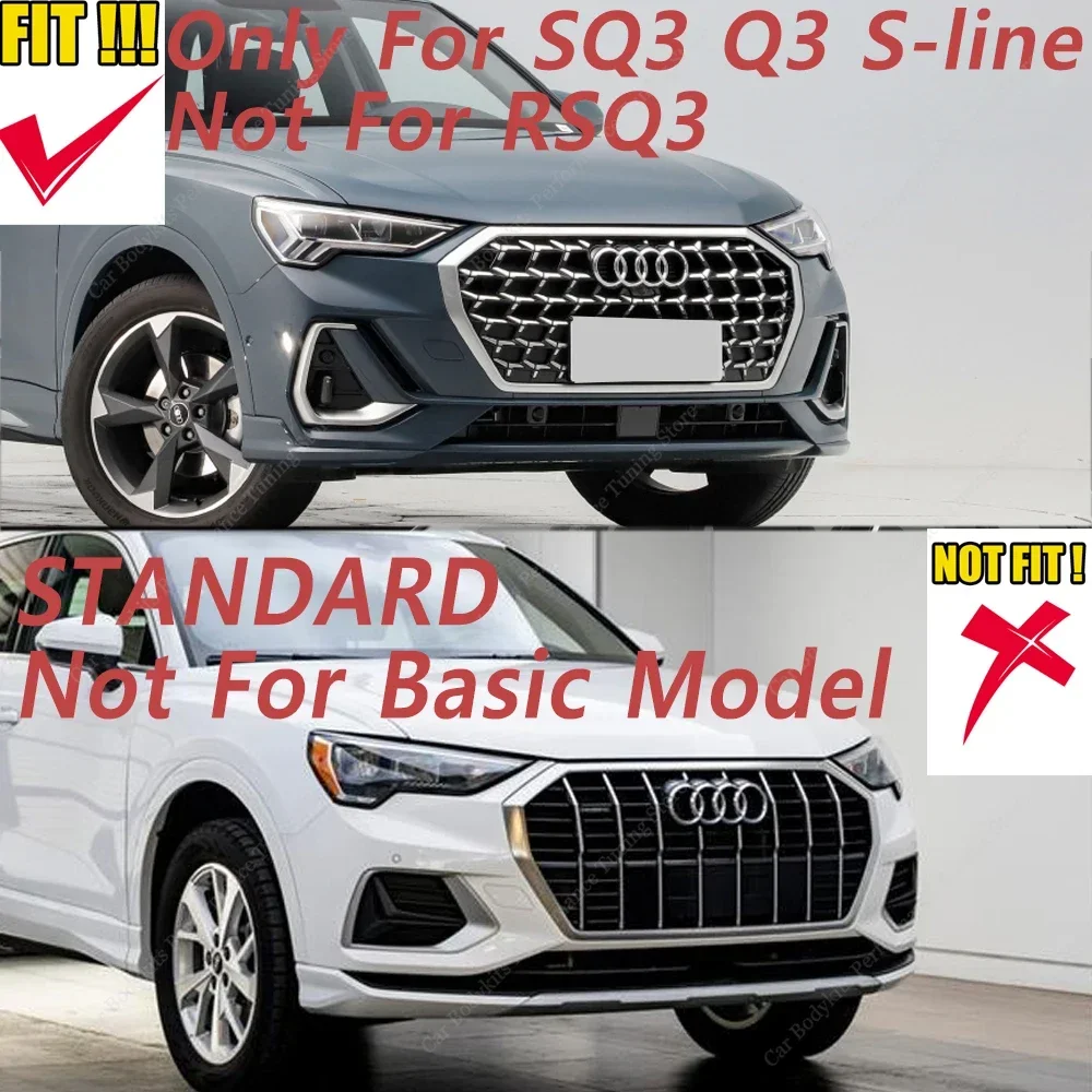 아우디 Q3 MK2 F3 자동차 앞 범퍼 립 스포일러 스플리터 디퓨저 개조 Q3 MK2 TFSI TDI S-라인 2019-2024 바디 키트 튜닝
