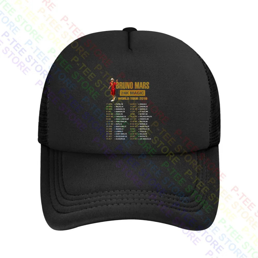 8769-Bruno Mars 24K Magic World Tour 2018 Berretto Da Baseball Cappellini Snapback Cappello Da Pescatore Lavorato A Maglia