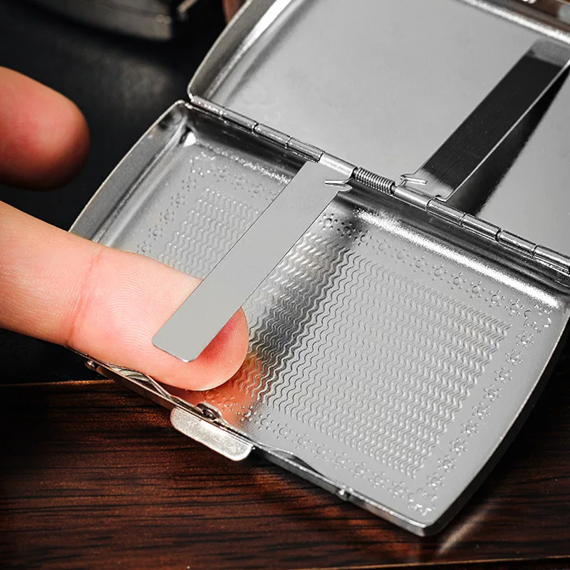 Sleek Metal Cigarette Storage Case - Elegant, Durable, and Portable Anti-Pressure Outdoor Smoking Box