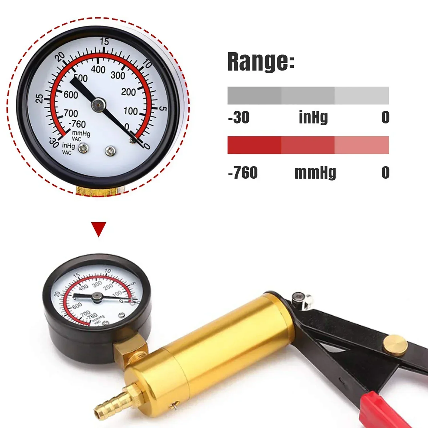 Manual Brake Bleeder Vacuum Pump Kit Automotive Fluid Tester with Gauge Adapters 2 in 1 Handheld Pistol Test Tool for Car Truck brake bleeder kit