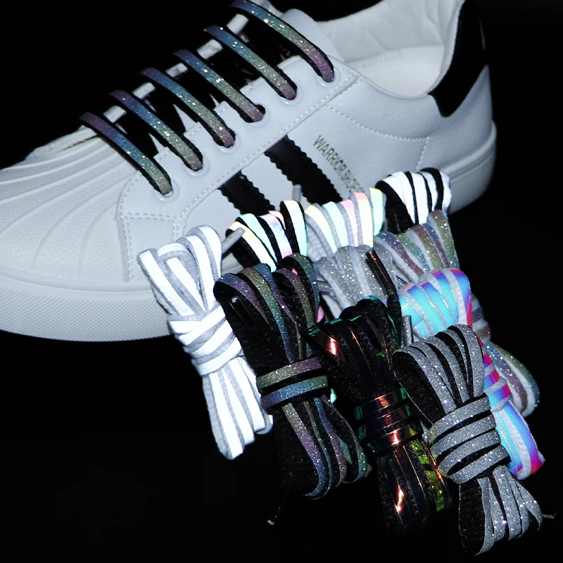 adidas gazelle silver green womens Dot Patterned Shoelaces | Sneaker Laces White Black / 140 cm / 55 in / Flat Shoe Laces main image 1