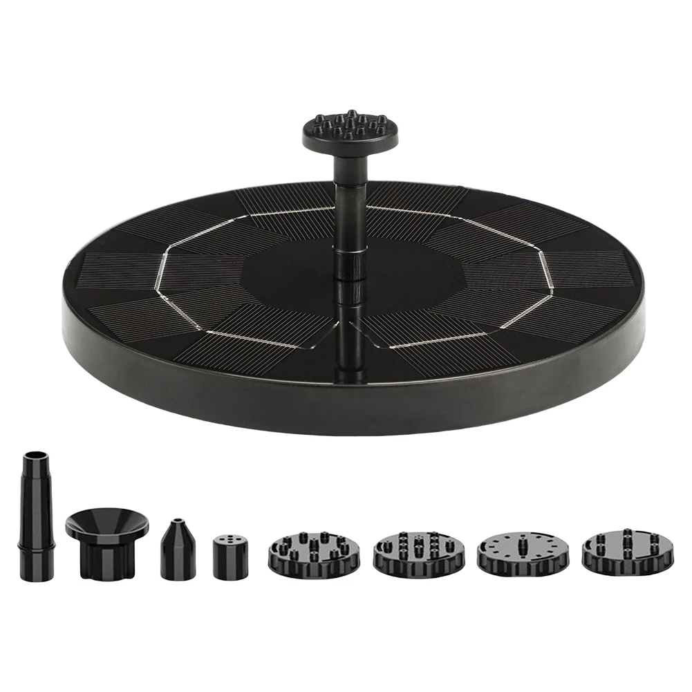 Solar Fountain with 8 Nozzles Free-Standing Floating Style Fountain for Outdoor Garden Pond Pool