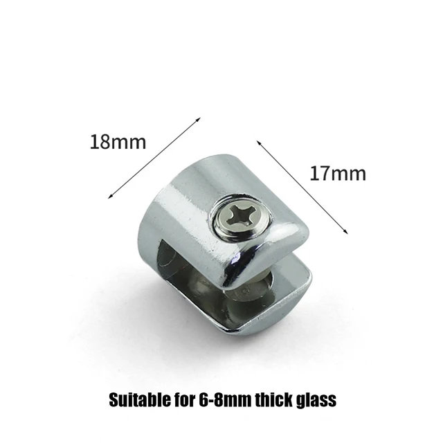 10pcs Glass Clamp Glass Plated Brackets Zinc Clips Holder Satnds Support Bracket Clamps For 6-8mm Cabinet Shelf Support Plates 6