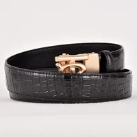 Men's Genuine Leather Belt with Letter Automatic Buckle Business Card Slot Pants Belt Fashionable Elegant Casual Sporty