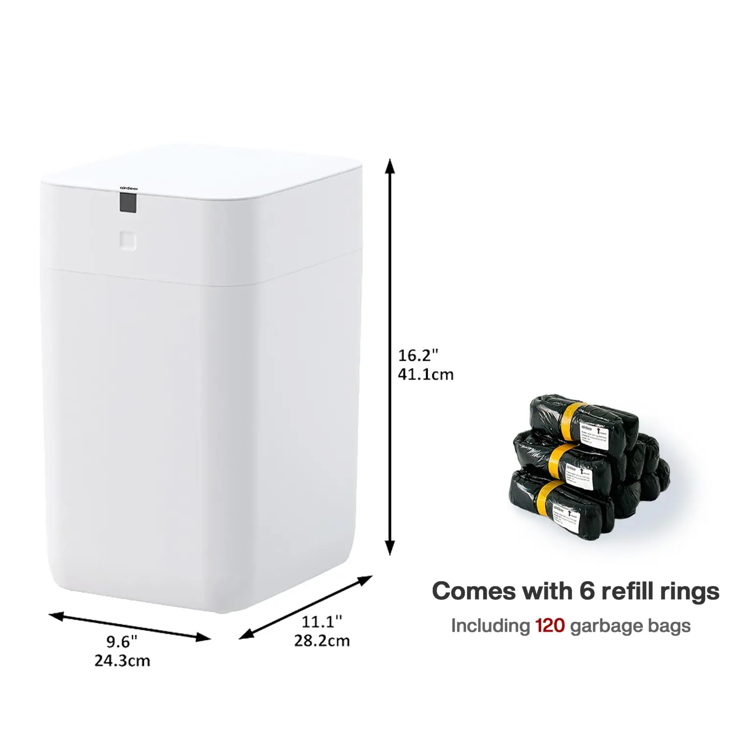 Trash Can, 4 Gallon Self Sealing and Self-Changing Smart Trash Can, Motion Sensor, Touchless Garbage can with lid for Kitchen