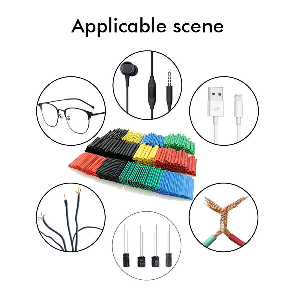 ZIShan 2:1 Shrinkable Wire Shrinking Wrap Tubing Wire Connect Cover Protection with 300W Hot Air Gun 127-530pcs Heat Shrink Tube