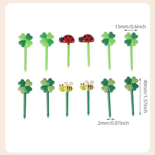 12Db Gyerekek Gyümölcskori Picks Tűbotló Fogpiszkálók Mini Kreatív Gyümölcs Torta Desszert Élelmiszer Villák Ebéddoboz Dekoráció Bento Kiegészítők - Image 3