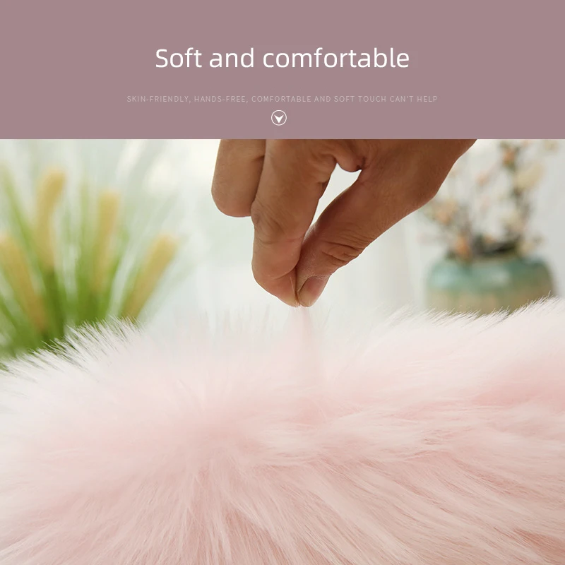 Bubble Kiss Plush Fluffy Carpet Window Booth Clothing Hats Store Faux Fur Rug White Imitation Wool Pad Counter Long Pile Carpet