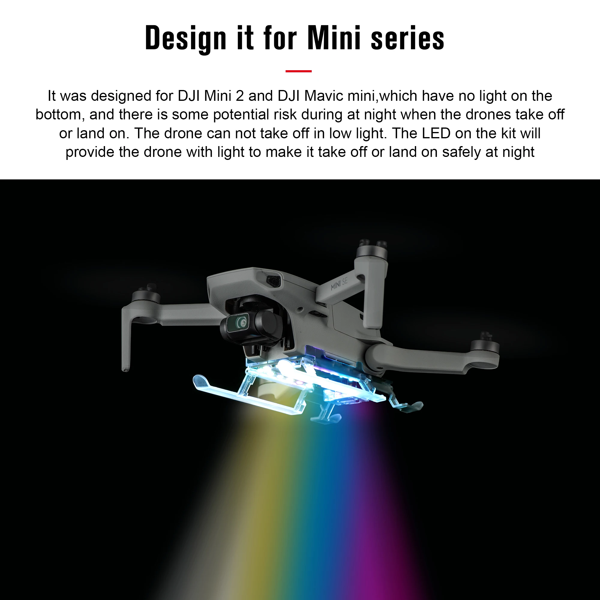 Accessoires pour Drone DJI Mavic Mini 2, phare LED, pièces d'extension de  vol nocturne pour Drone DJI Mini 2/Mavic Mini - AliExpress