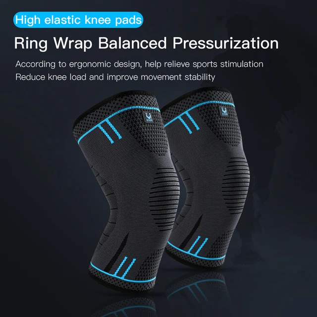1 Pcs Compression Knee Support Sleeve Elastic Breathable Knee Pads Brace Springs Gym Sports Protector Basketball Volleyball Run 3